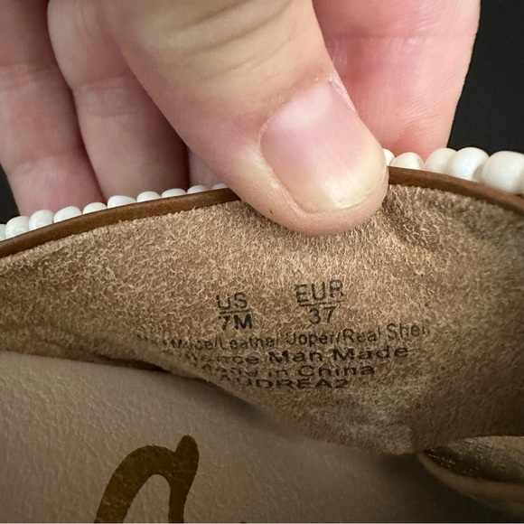 Sam Edelman Sandals Womens 7M Audrea Slide Slip On Shoes Shells Beads Platform - Picture 9 of 10